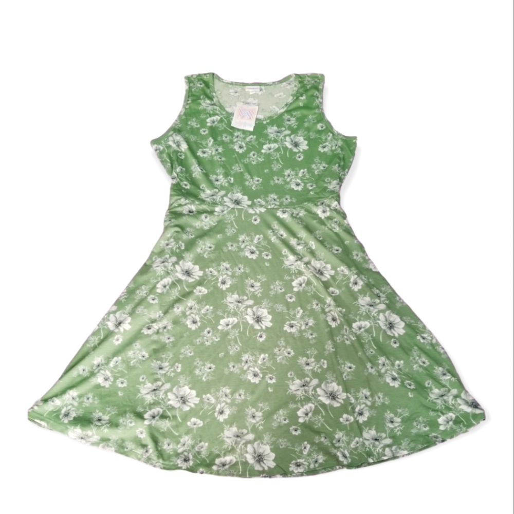 Green Floral LuLaRoe Nicki Dress